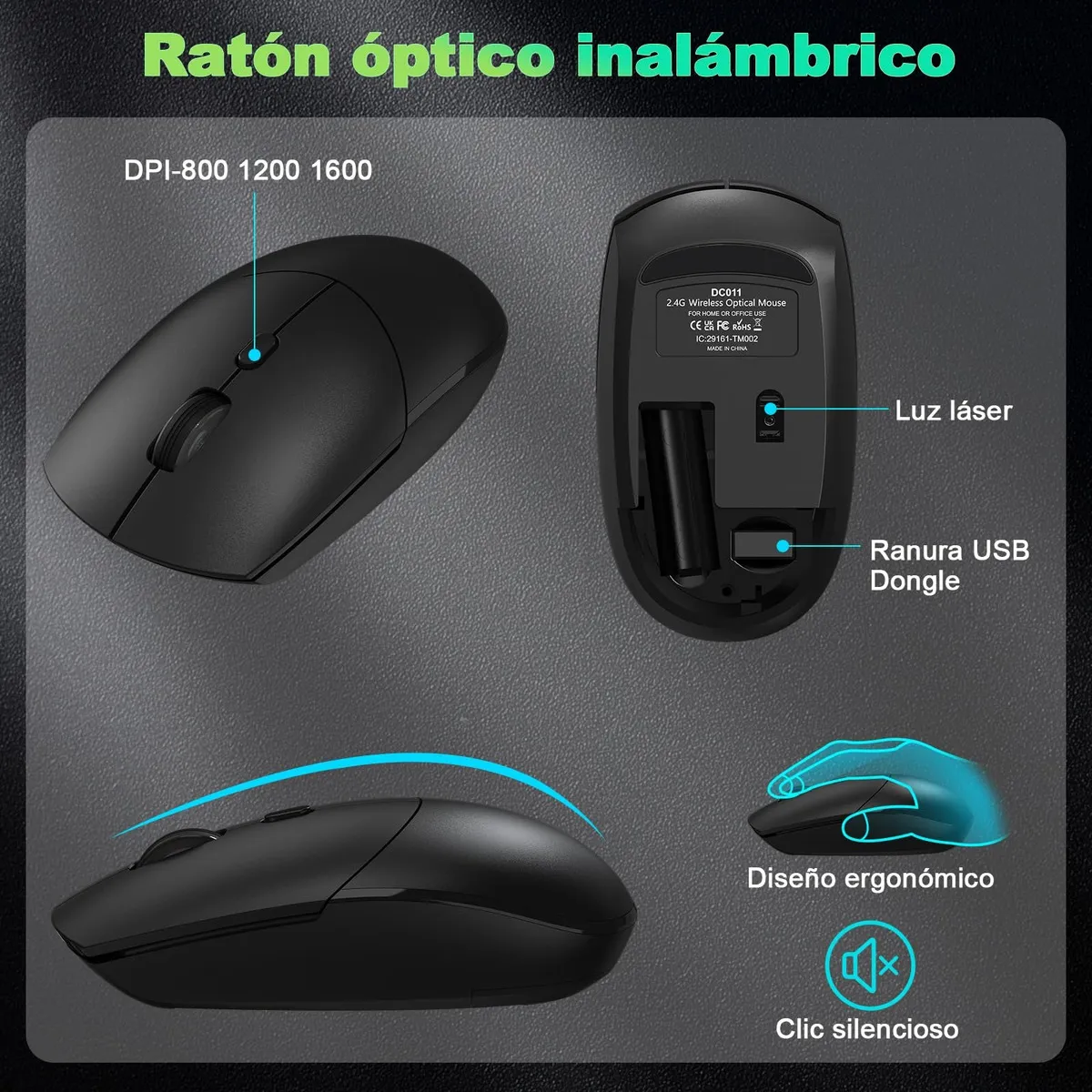 Kit Teclado y Mouse Inalámbricos 2.4ghz Española - Imagen 3