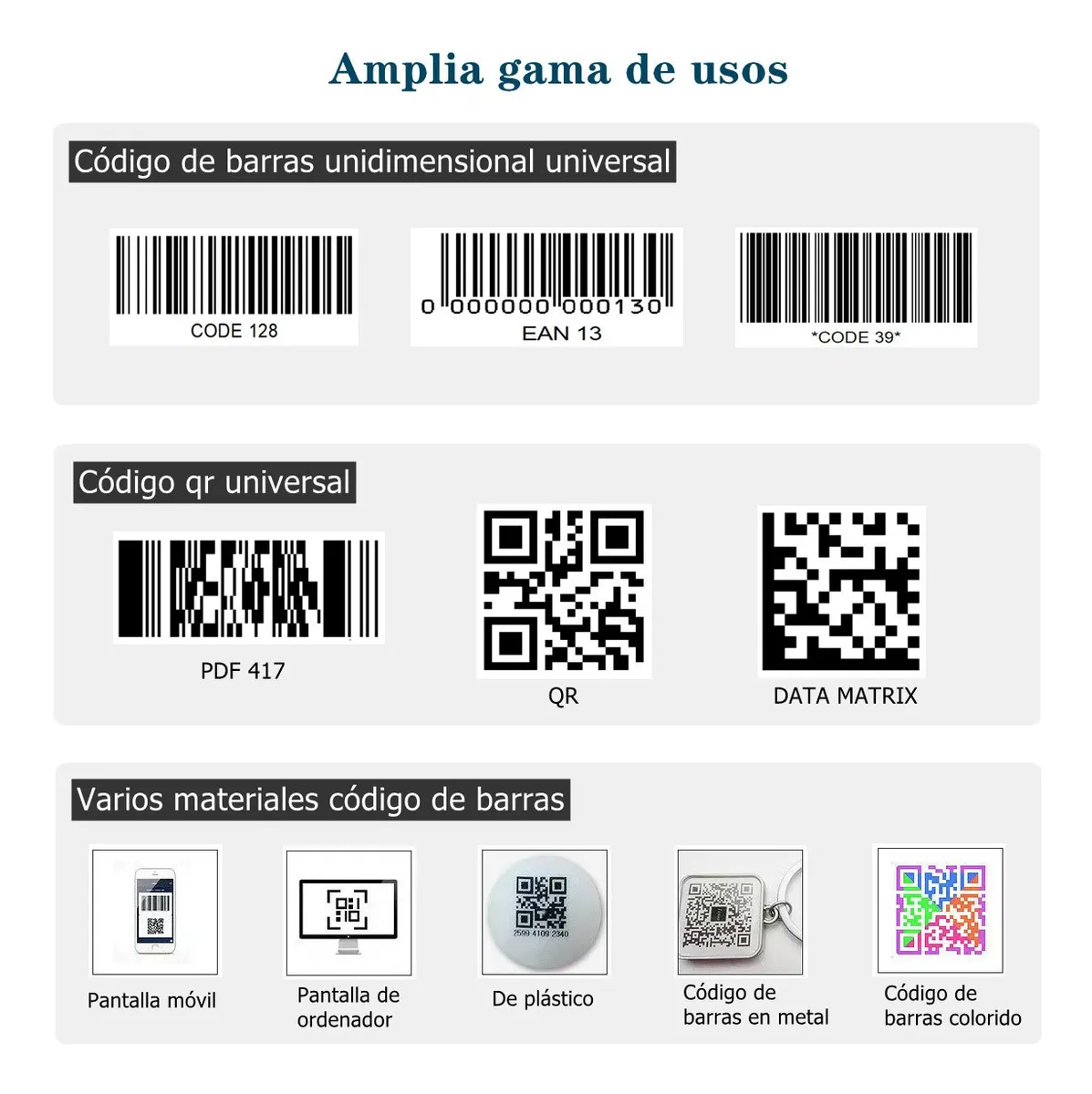 Lector Codigo Barras Inalámbrico 1d/2d Lector Qr Bluetooth - Imagen 2